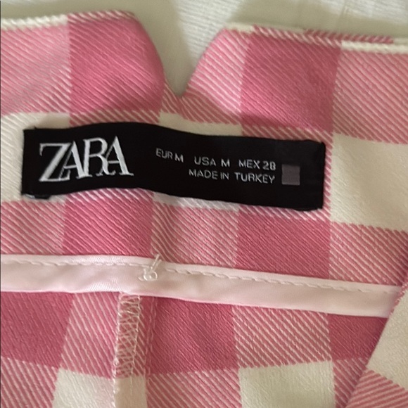 Zara Pink and White Checkered Pants size 28 - Picture 4 of 6